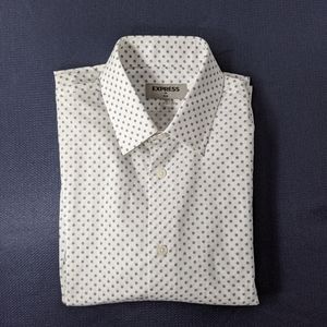 EXPRESS White Patterned Button Up